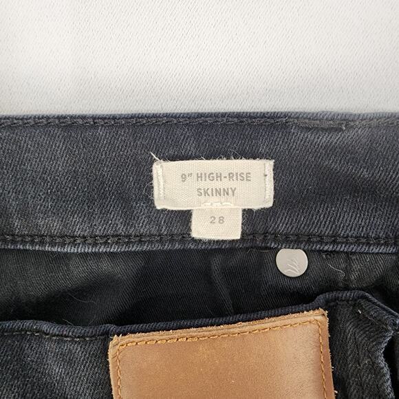 Madewell 9" High-Rise Skinny Jeans Black Sz 28 - Picture 7 of 9